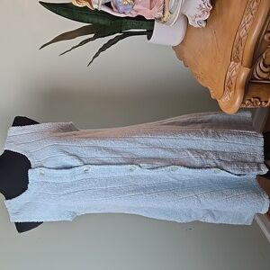 Vintage HERBCRAFT Blue Sleeveless Pinup Chenille House Dress